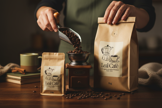 Café Leal en uso — Pack 1kg + 250g