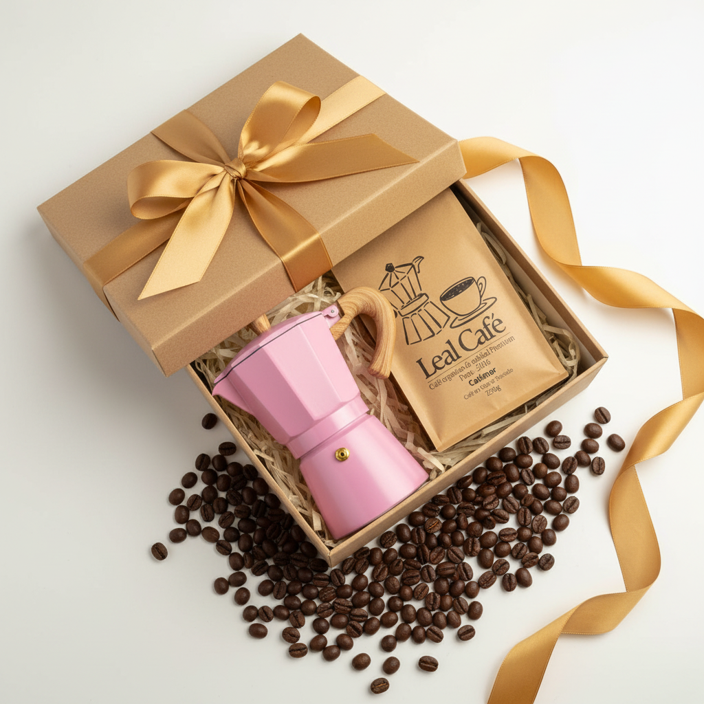 Pack Moka Rosada + Café con granos y cinta dorada